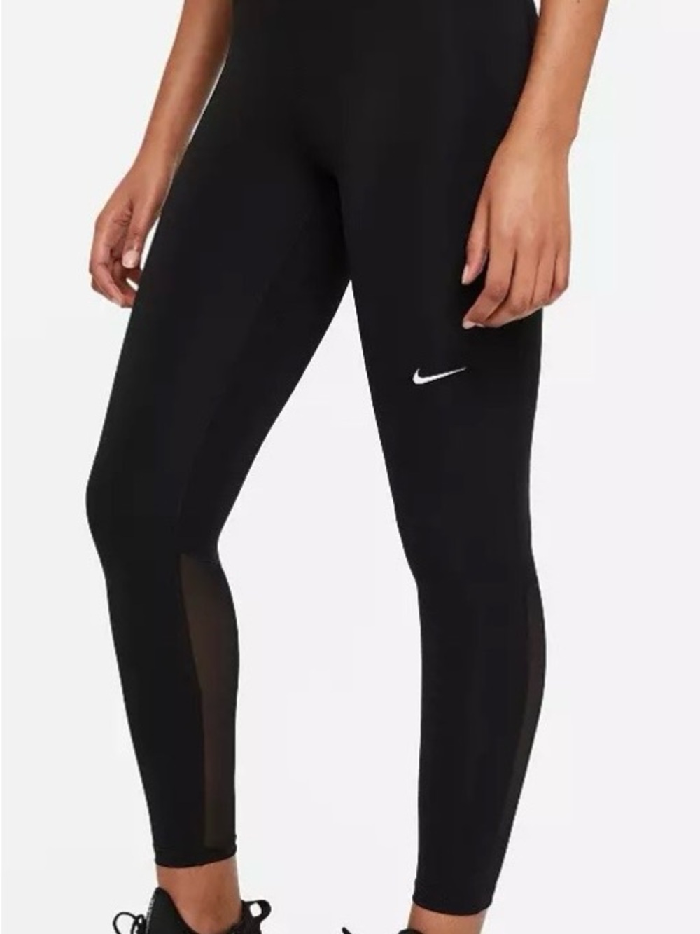 Nike Black High-Rise Performance Leggings with Mesh Panels